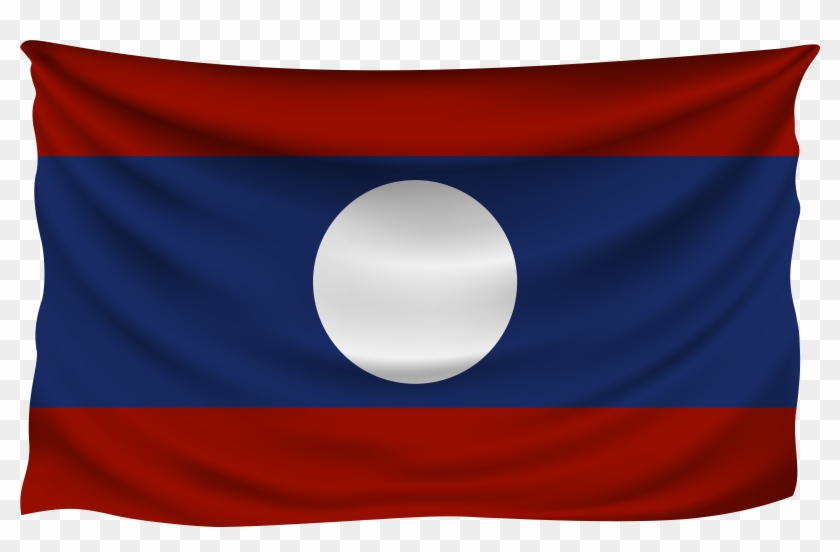 Free Png Download Laos Wrinkled Flag Clipart Png Photo - Laos Flag Png Transparent Png