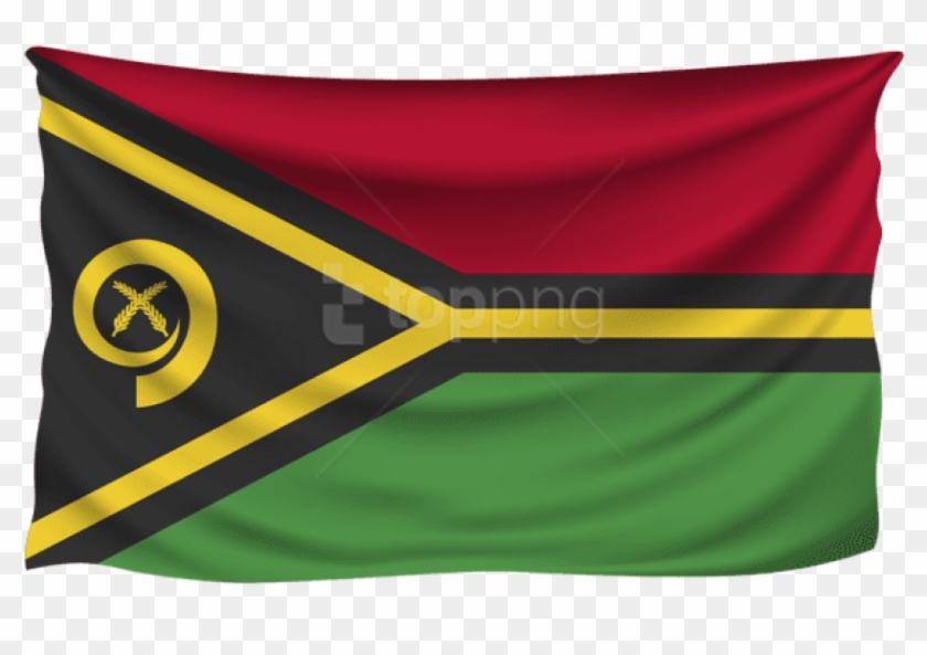 Free Png Download Vanuatu Wrinkled Flag Clipart Png - Vanuatu Flag With Transparent Background #2264869