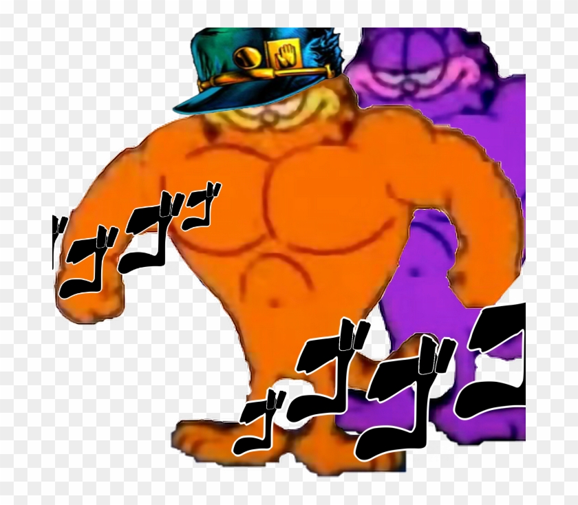 Garfield Kujo And His Stand Star Lasagna - Buff Garfield Meme Clipart