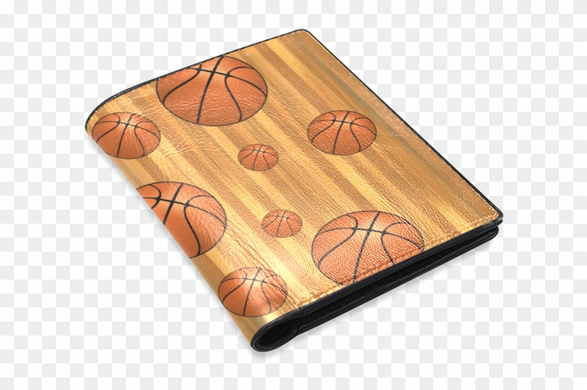 Basketballs With Wood Background Men's Leather Wallet - Plywood Clipart #2265465