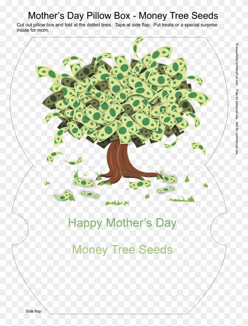 Money Tree Mothers Day Pillow-box - Tree Clipart #2266270