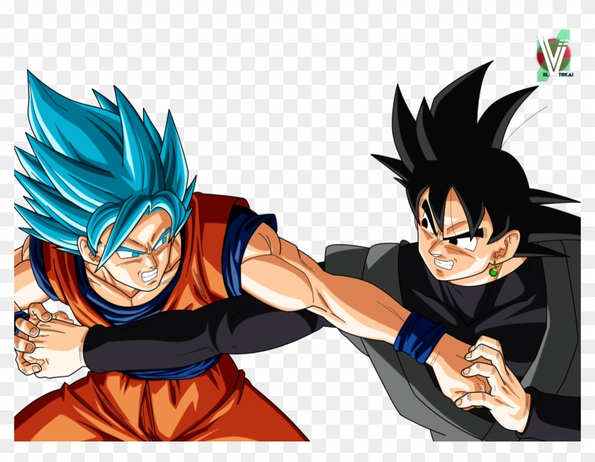 Goku Vs Black Goku, Z Warriors, Dragon Ball Gt, Son - Goku Y Goku Black Clipart