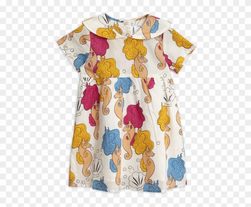Mini Rodini Girls Organic Cotton Seahorse Dress Clipart #2267106