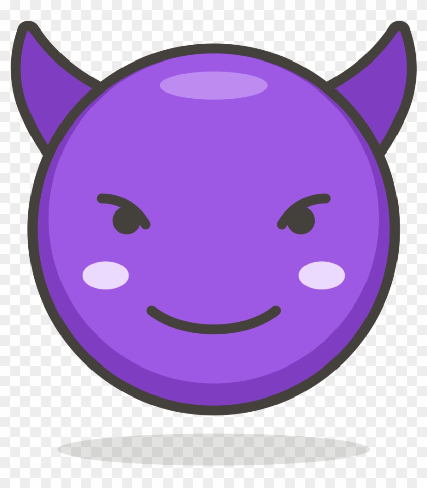 085 Smiling Face With Horns - Emoji Tanduk Clipart #2267395