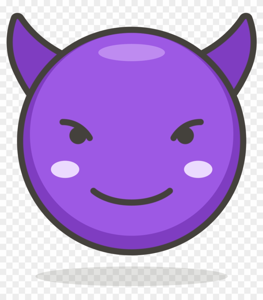 085 Smiling Face With Horns - Emoji Tanduk Clipart