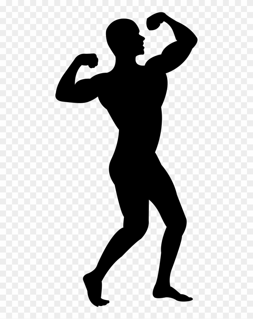 Man Flexing His Muscles Silhouette Png Icon - Man Flexing Silhouette Clipart