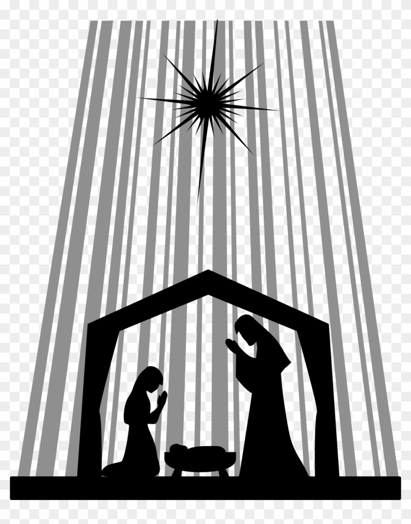 Big Image - Jesus In A Manger Silhouette Clipart #2267658