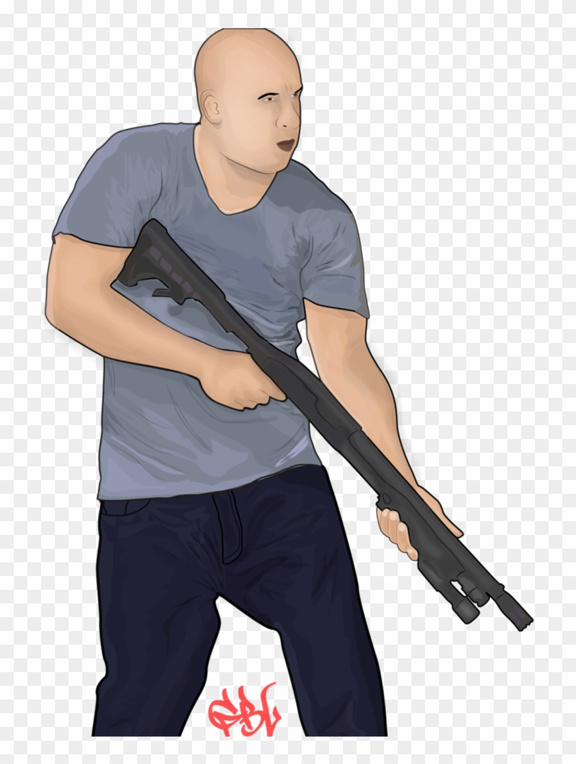 Vin With A Gun Vin Diesel, Guns, Fan Art, Weapons Guns, - Airsoft Gun Clipart #2268965