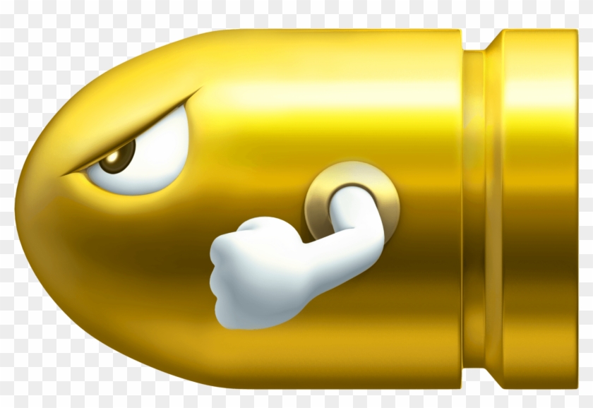 New Super Mario Bros - Mario Gold Bullet Bill Clipart