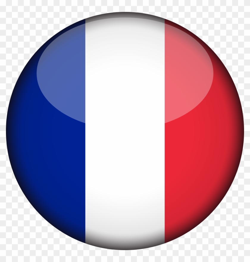 France Flag 3d Round Xl - France Flag Icon Png Clipart