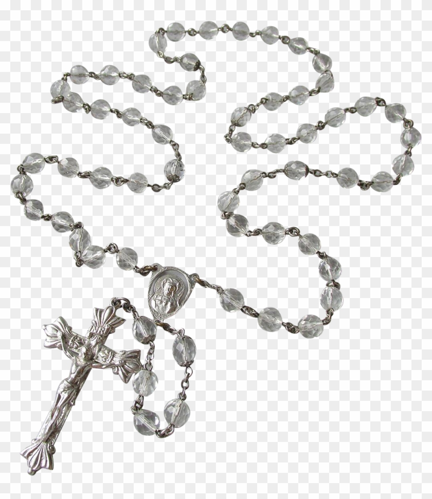 Large Beautiful Vintage Sterling Silver Crystal Signed - Transparent Background Rosary Transparent Clipart #2271906