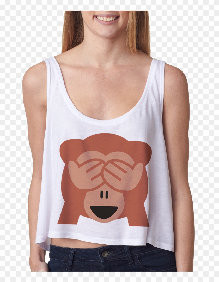 Can't Look Monkey Emoji Crop Top Clipart