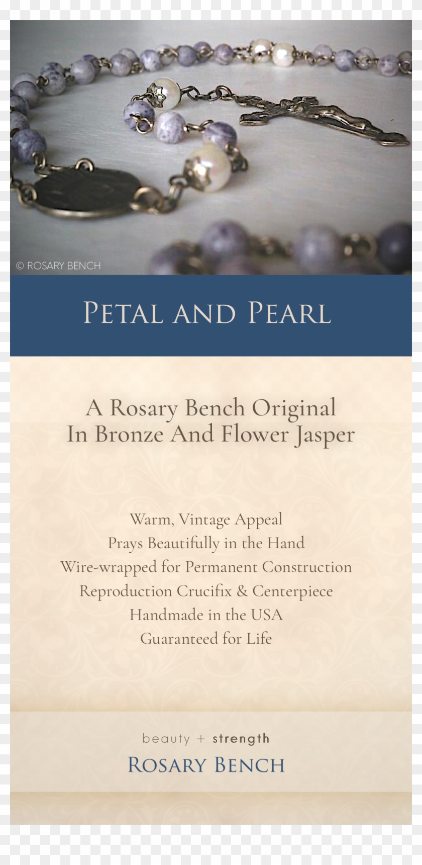 Rosary Bench Original Gemstone Rosary Honoring Our - Bead Clipart