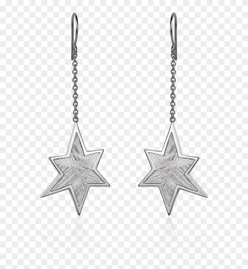 Meteorite Star Dangle Earrings In Silver , Png Download Clipart #2272701