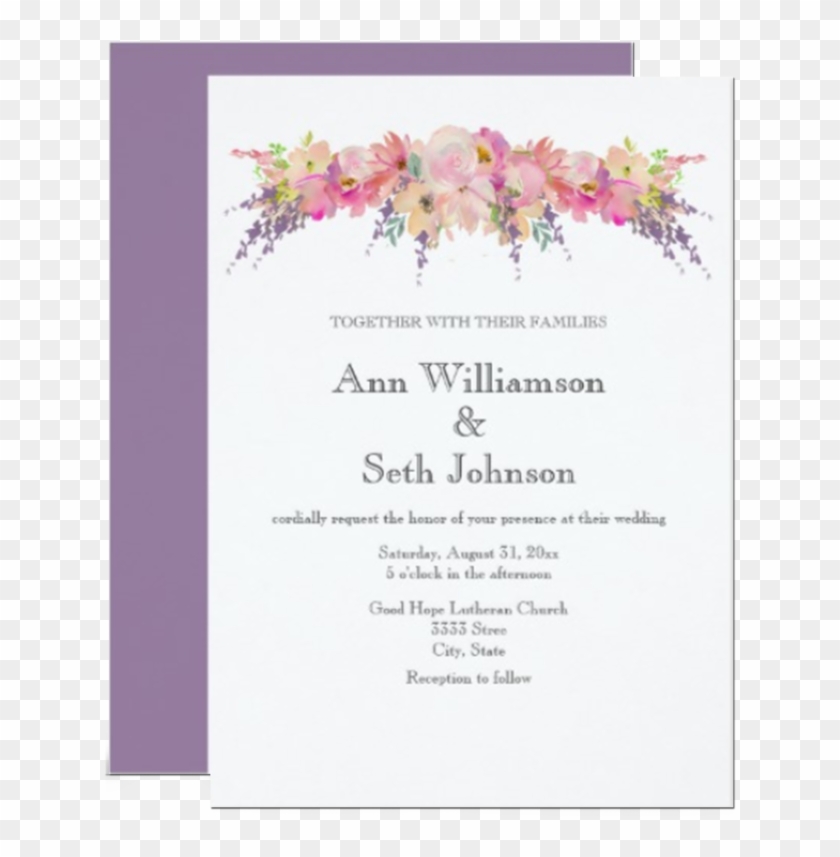 Pink Watercolor Floral Wedding Invitation - - Moth Orchid Clipart #2273492