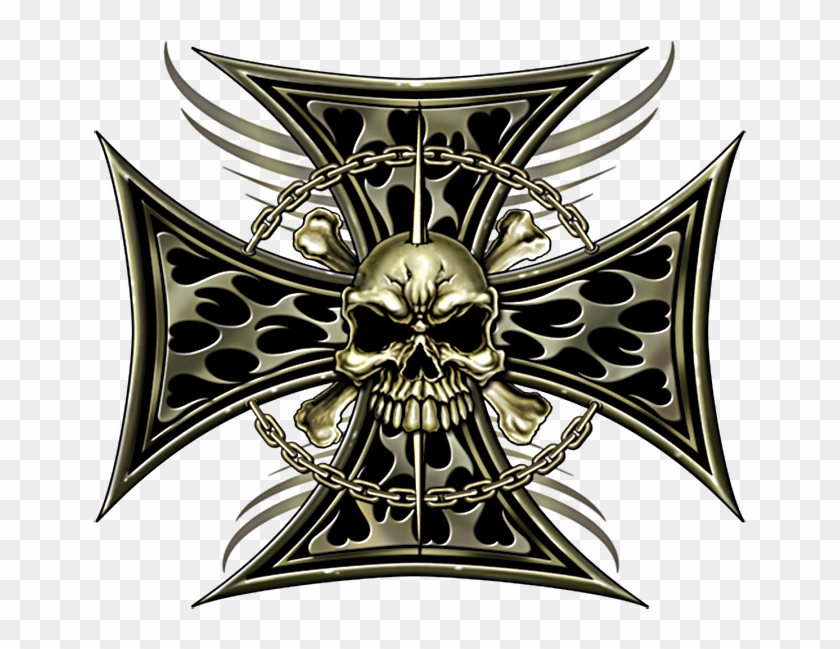 Iron Cross Skull - Iron Cross Skull Png Clipart