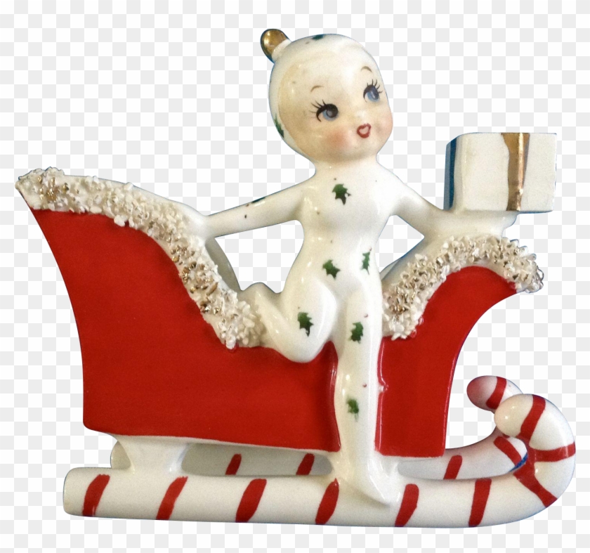 Vintage Holt Howard Pixie Elf Girl Candle - Figurine Clipart #2275775