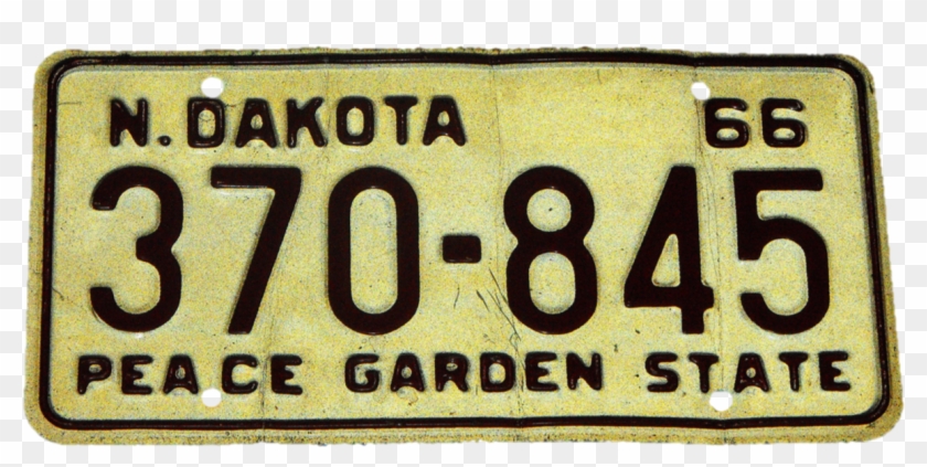 North Dakota 1966 License Plate - Signage Clipart