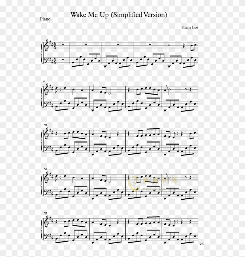 Wake Me Up钢琴谱第1页 Clipart #2278705