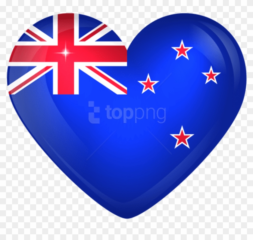 Free Png Download New Zealand Large Heart Flag Clipart - New Zealand Flag Heart Transparent Png