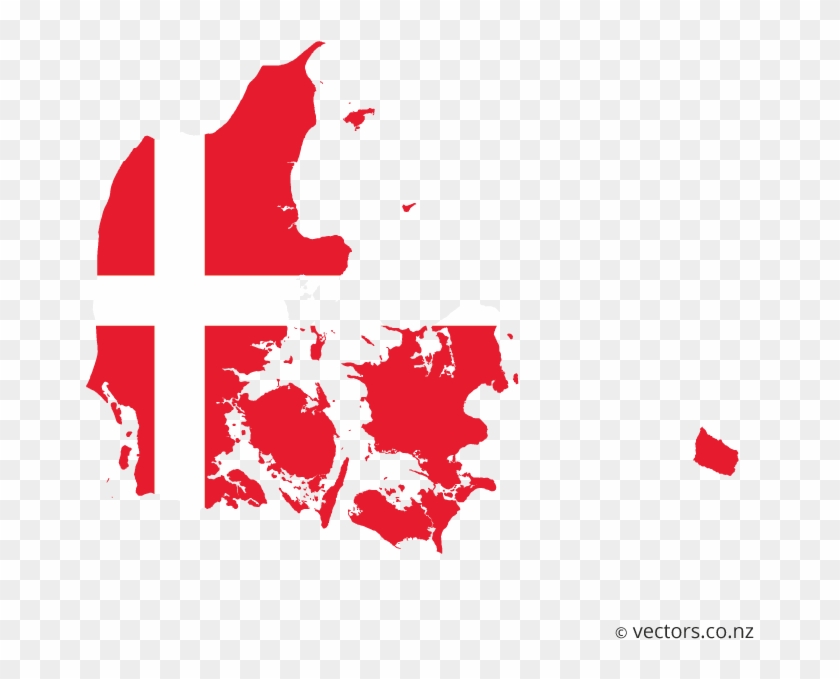 Flag Vector Map Of Denmark Clipart #2278864