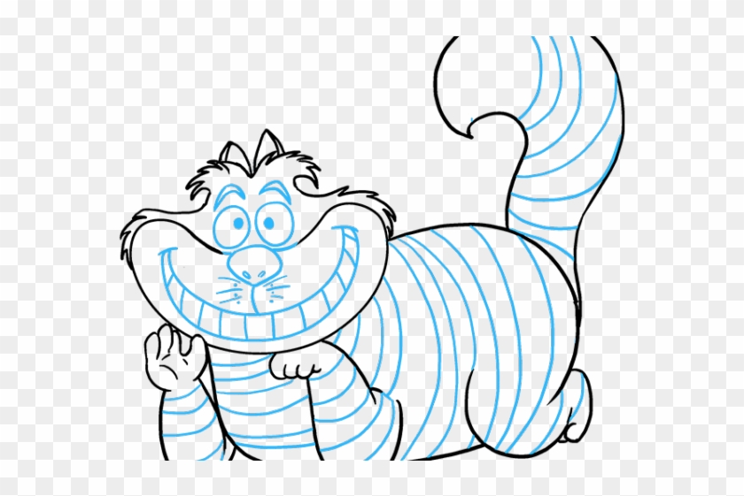 Drawn Cheshire Cat Tail - Cheshire Cat Outline Clipart #2279027
