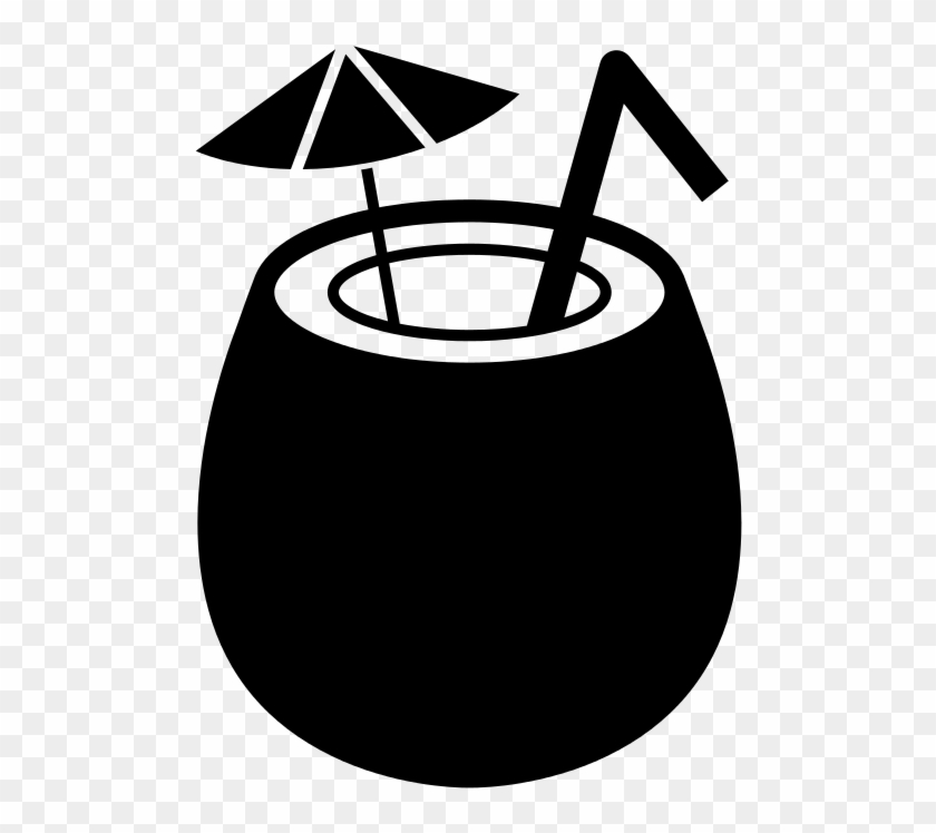 Cauldron Clipart Svg - Coconut Png Black And White Transparent Png #2279432