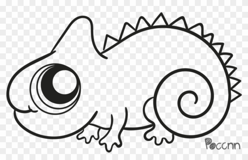 Chameleon Line Drawing Cute , Png Download - Gujrat Paramedical Science Institute Clipart