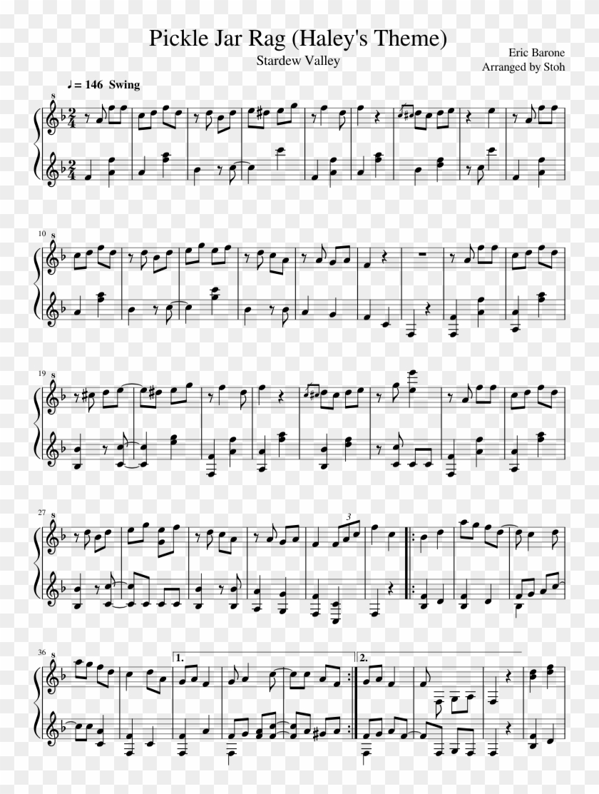 Pickle Jar Rag - Bokura Wa Ima No Naka De Piano Sheet Clipart
