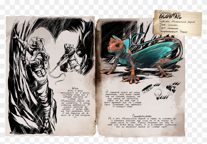 Dino Dossier - Glowtail - Ark Glowtail Dossier Clipart #2282518