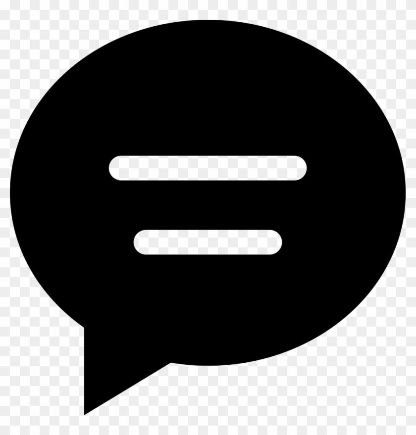 Chat Oval Black Interface Symbol With Text Lines Comments - Messages Black Icon Clipart #2283724