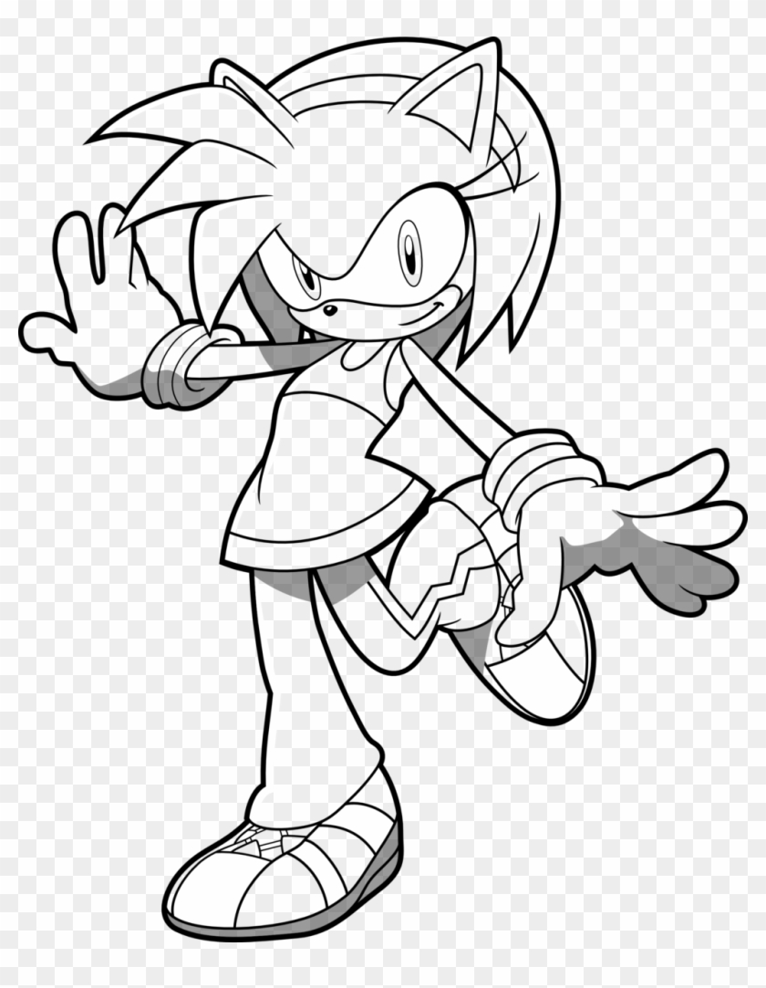 Amy Rose Lineart By Jackspade2012 On Clipart Library - Amy Rose Lineart - Png Download #2284035