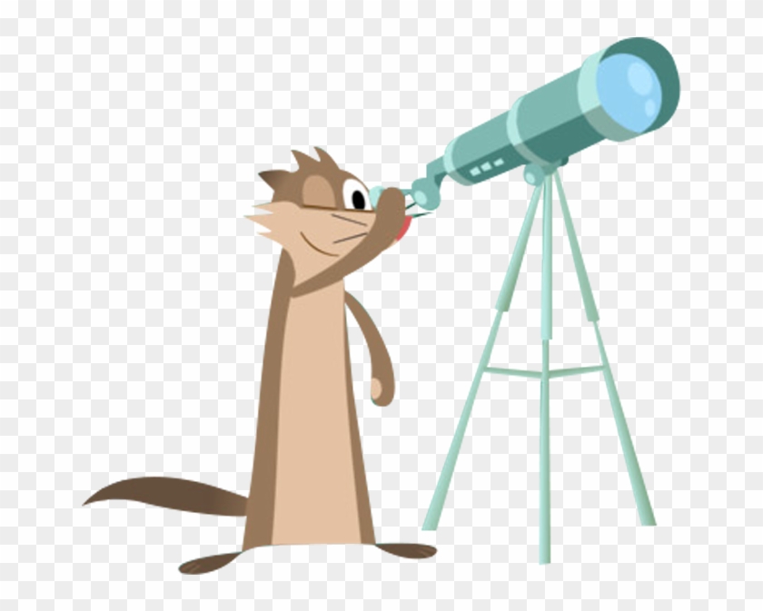 O Show Da Luna Claudio Telescópio - Cartoon Clipart