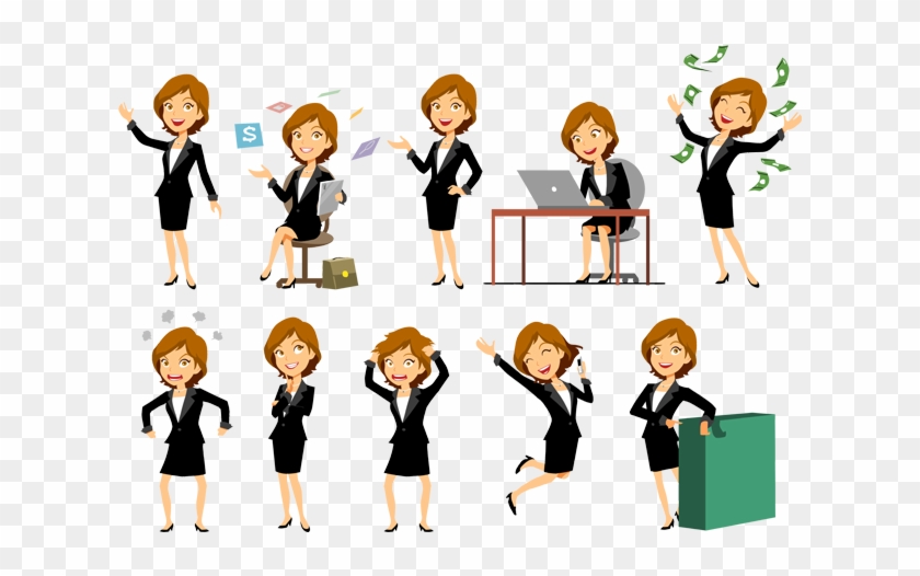 Business Woman Vector Png - Business Woman Vector Characters Clipart