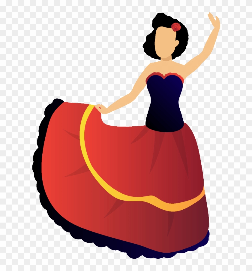 Spanish Level Spain Flamenco Background - Spanish Cartoon No Background Clipart