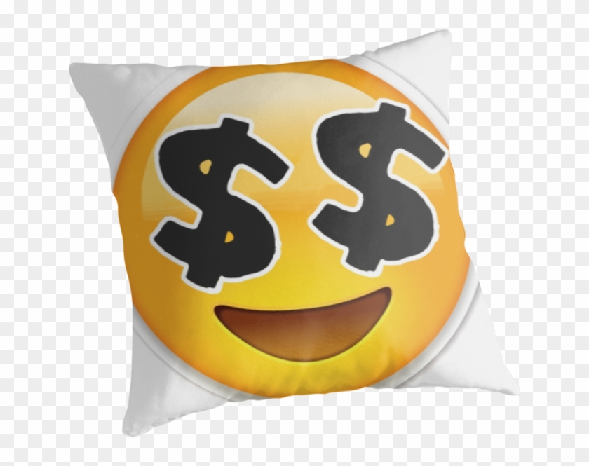 "money Eyes Emoji" Throw Pillows Leofab2802 Redbubble - Cushion Clipart