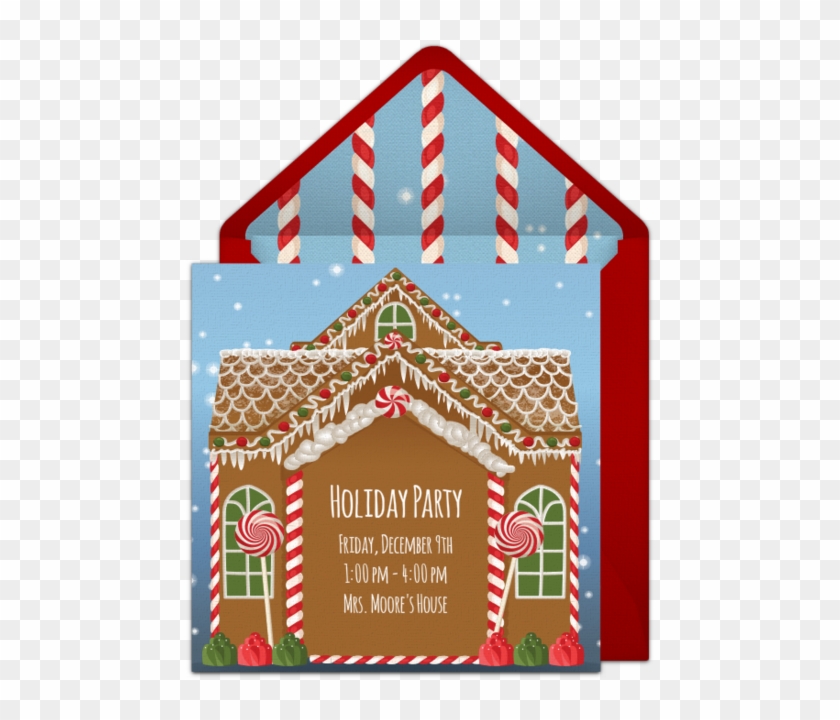 Candy Gingerbread House Online Invitation - Gingerbread House Clipart