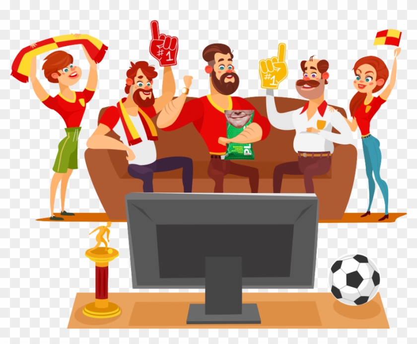 Host A Fifa World Cup Watching Session With Your Friends - Friends Watching Movie Vector Clipart