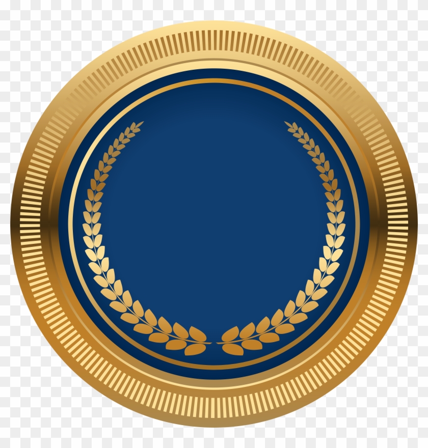 Blue Gold Seal Badge Png Transparent Image Clipart #2288266