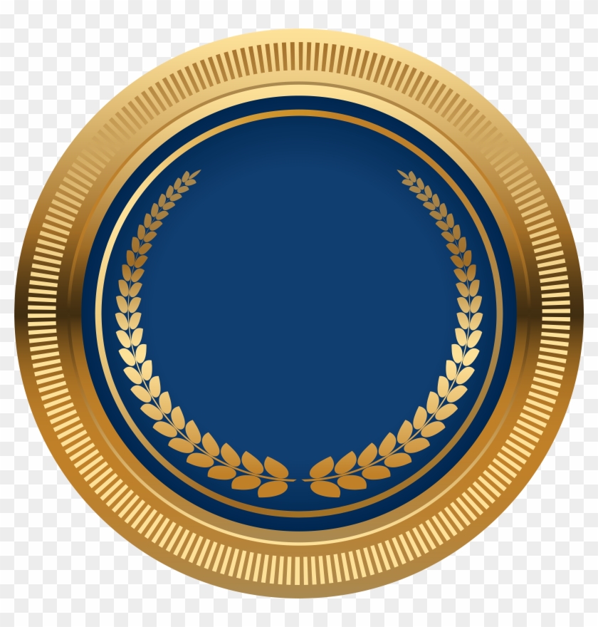 Blue Gold Seal Badge Png Transparent Image Clipart