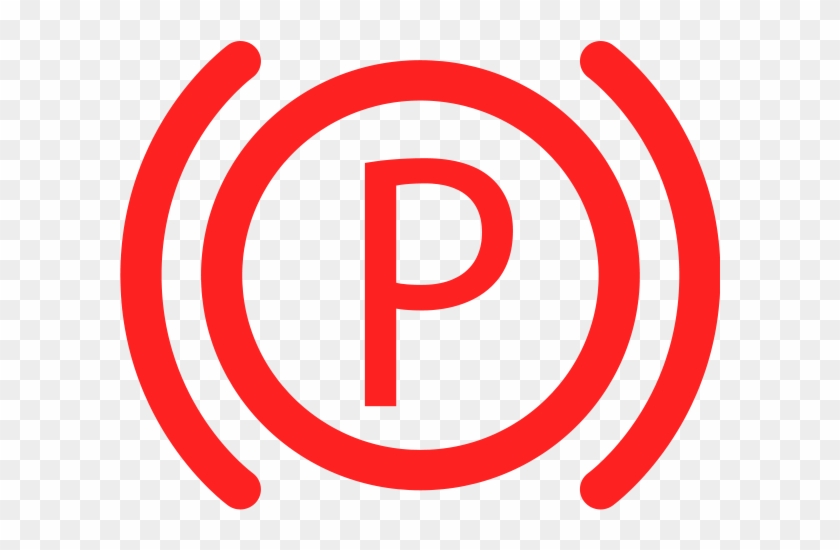 Hand Brake / Parking Break Symbol In Red - Electric Park Brake Symbol Clipart