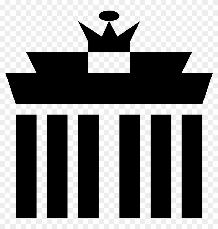 Brandenburg Gate Icon - Silhouette Clipart