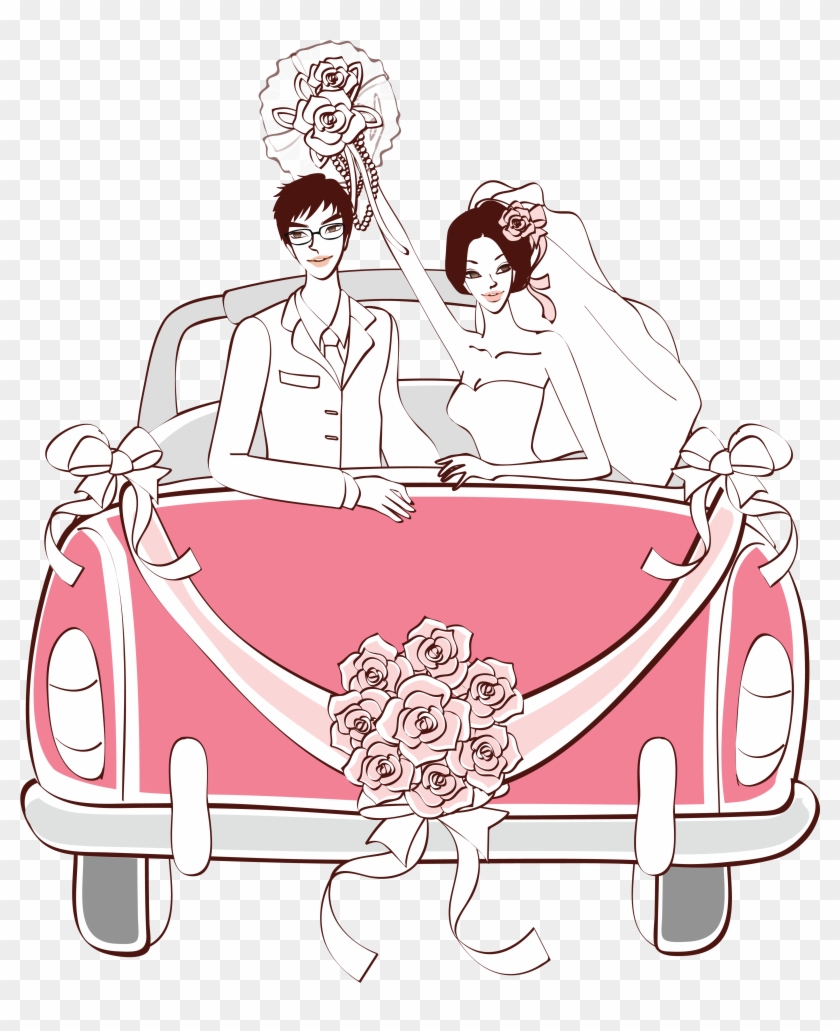 Collection Of Wedding Car Drawing High Clipart #2289403