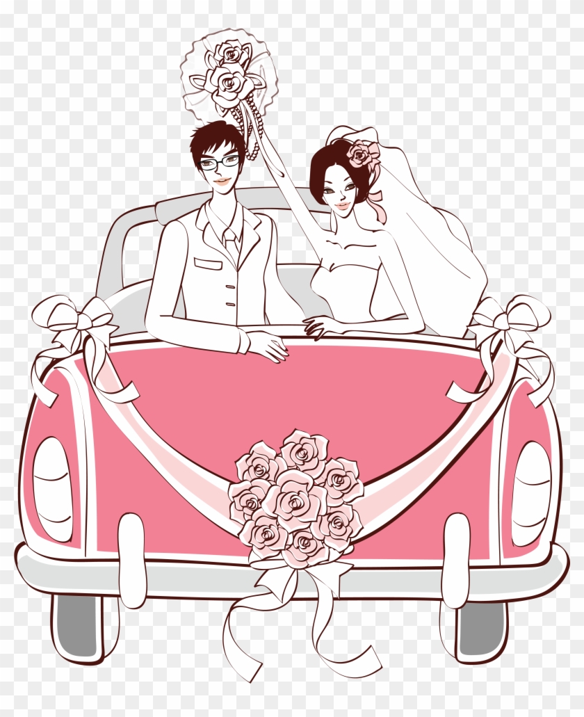 Collection Of Wedding Car Drawing High Clipart