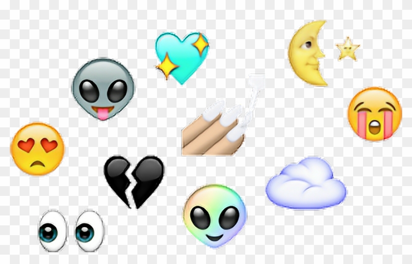 Ojos Happy Alien Arcoiris Luna Amor Corazon - Emoji Png Clipart #2289587