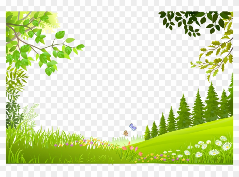 Plants Nature Material Trees Green Grass Cartoon Clipart - Green Grass Background Clipart - Png Download #2289824
