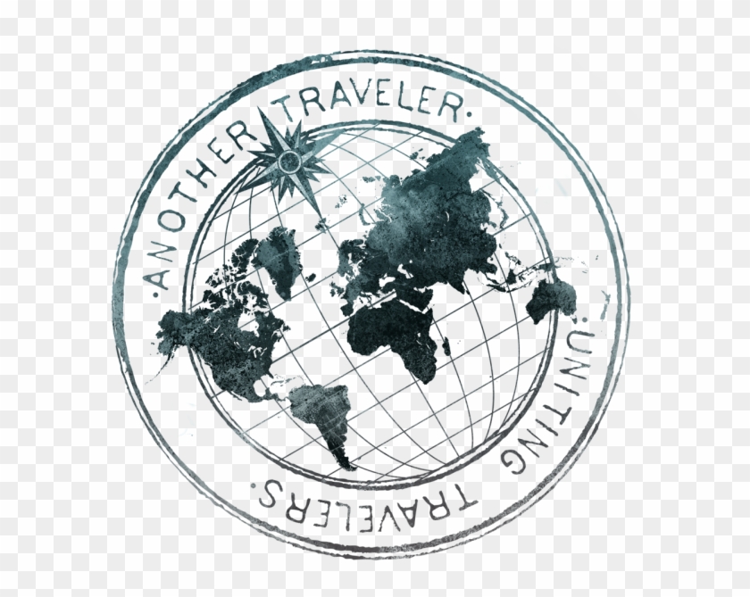 Another Traveler Logo *i Like How The Map Is Flat On - World Map Clipart