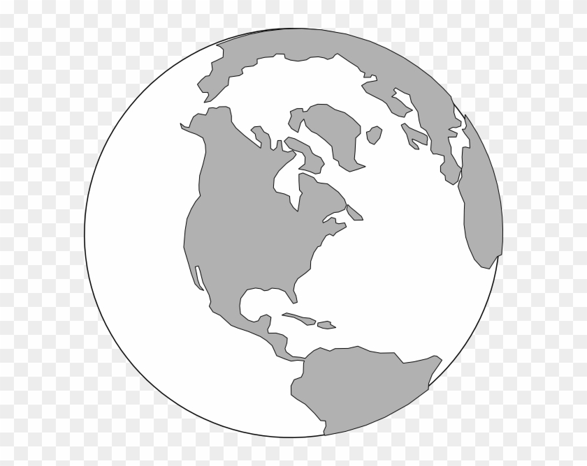 World Globe Logo Clip Art Black And White 191713 - Map Clipart Black And White World - Png Download