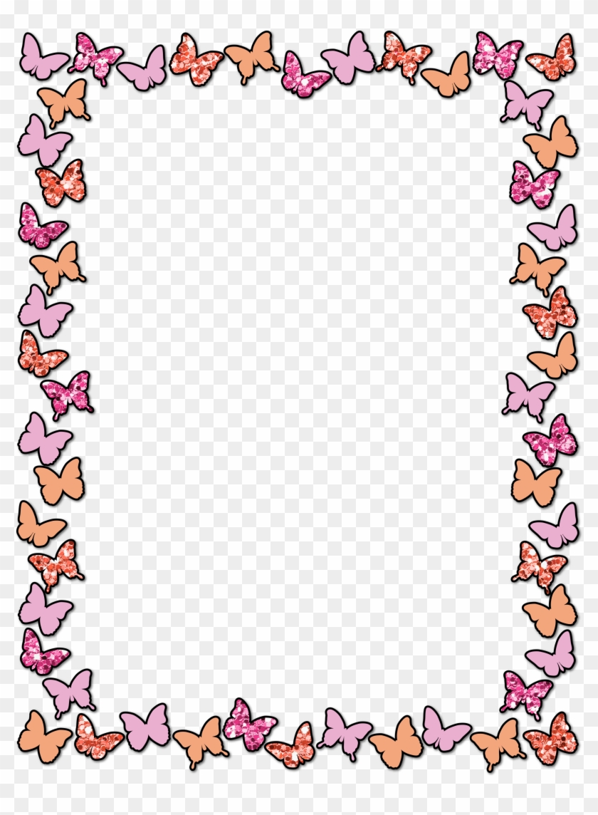 Cute Butterflies - Cute Border Design Png Clipart #2292789