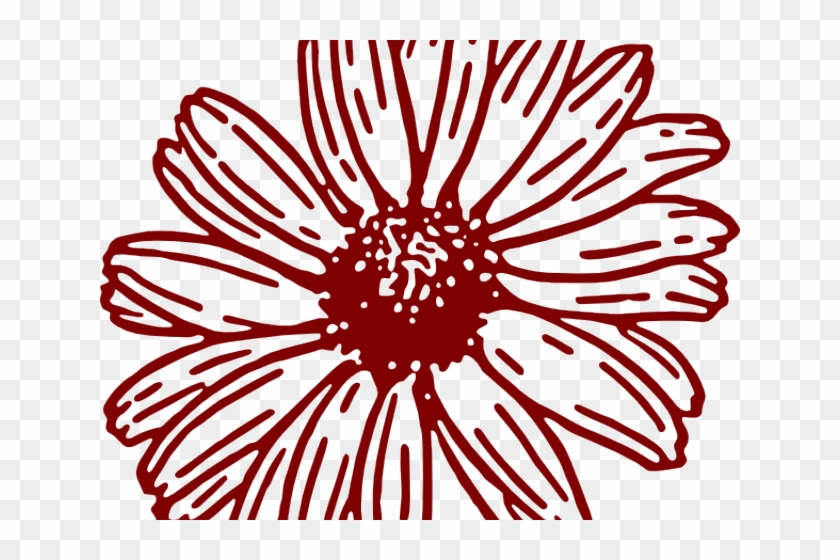 Bouquet Clipart Maroon Flower - Gerbera Daisies Drawings - Png Download